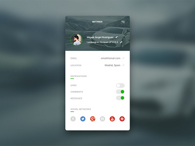 Daily UI - #007 - Settings (Profile) challenge dailyui day 007 interface profile settings ui