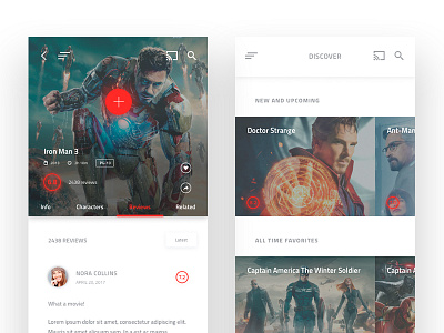 Marvel Movies - Mobile App Design #2 android app disney film interface marvel movie movies ui