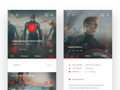 Marvel Movies - Mobile App Design #4 android app disney film interface marvel movie movies ui
