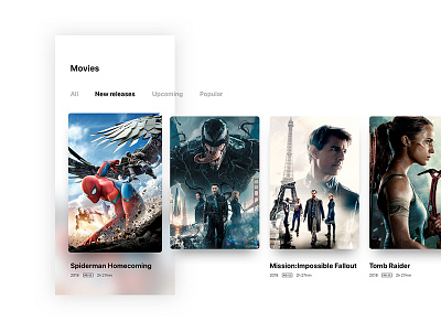Movies - Mobile App Design app design interaction interface interface design layout movies principle ui ui design