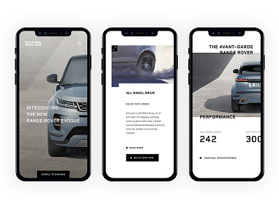 Range Rover Evoque car design evoque interface layout principle principle app prototype prototyping range rover responsive design responsive website ui website