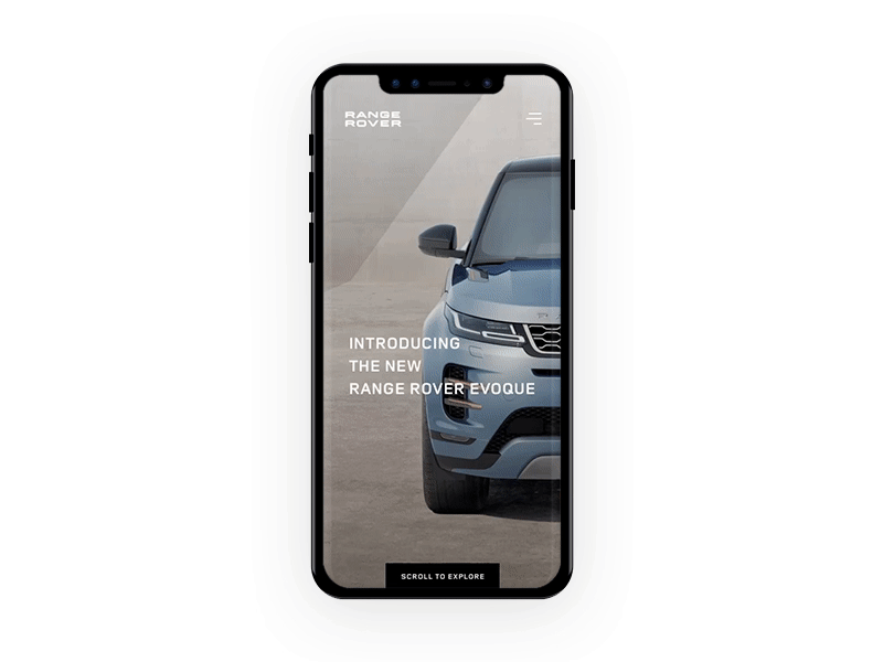 Range Rover Evoque - Principle car interface layout parallax parallax scrolling principle principle app prototype prototyping range rover responsive responsive design ui