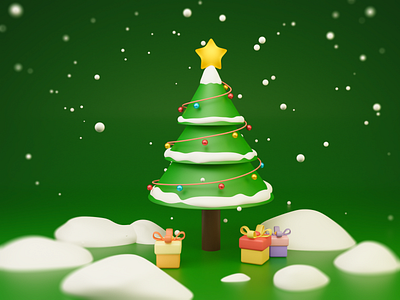 Merry Christmas 3d blender ui 圣诞节快乐 merry christmas