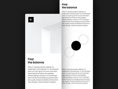 Minimal About Page — Find the balance about me balance blackwhite clean design keepitsimple layout minimal mobile typography ui