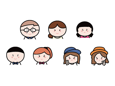 A group of little people illustration 图标 插图