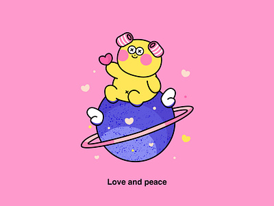 Love and peace design illustration 插图 设计