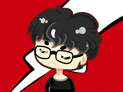 Akira chibi gaming illustration persona5 red