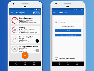 Goal Reacher app android application concept mobile mobile application productivity tracking ui uiux ux