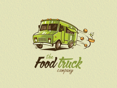 The Food Truck Co burger company fast food food hotdog illustrative logo sandwich truck van