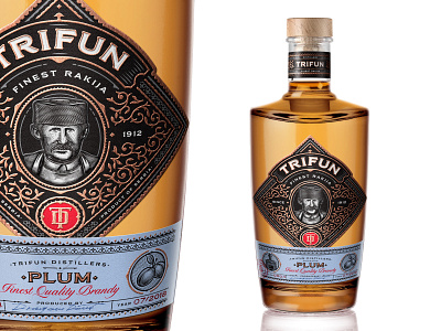 Trifun Mock bourbon brandy design illustration label packaging rakija scratchboard spirits whiskey