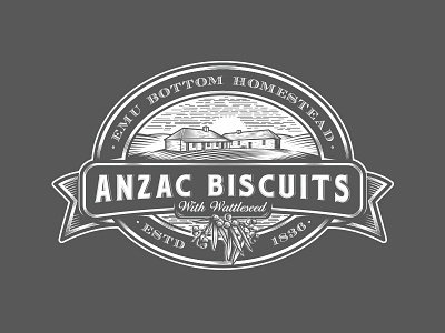Anzac Biscuits anzac badge biscuit emblem homestead retro vintage