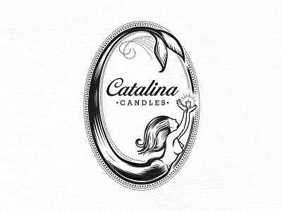 Catalina Candles c candle catalina emblem mermaid retro vintage
