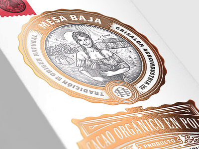 Mesa Baja Packaging agriculture cacao coffee copperfoil farmer illustration lux luxury mockup packaging packagingdesign retro scratchboard vintage woman