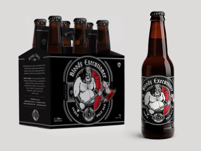 Bloody Executioner - IPA 6 pack ale beer bottle brew craft craftbrew illustration ipa label packaging pale ale