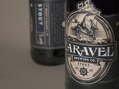 Caravel Brewing Co. [Concept Photo] ale beer bottle brew brewing emblem label logo packaging ship stout