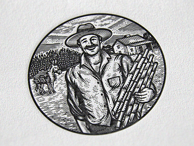 Farmer II agriculture badge emblem farm farmer farmhouse illustration letterpress ranch retro sugar cane vintage
