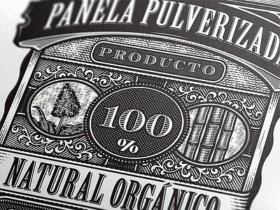 Mesa Baja engraving kraft label packaging product retro sugarcane tradition vintage