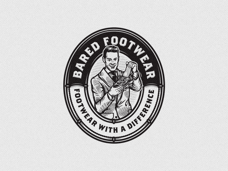 Bared Footwear Emblem shoe retro illustration vintage emblem footwear