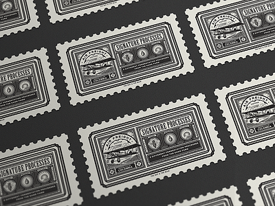 Signature Label coffee label mockup packaging postmark retro seal stamp vintage