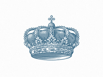 Crown Illustration crown etching illustration king retro royal vintage