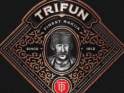 Trifun Brandy Label alcohol branding brandy label packaging spirits whiskey whisky