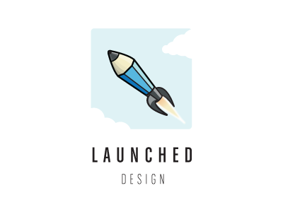 Launched Design (Launch Designs) design illustrative launch launched logo pencil rocket