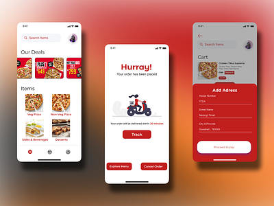 Pizza Delivery App UI appdesign creative designer dribbble figma ui uidesigner userinterface ux