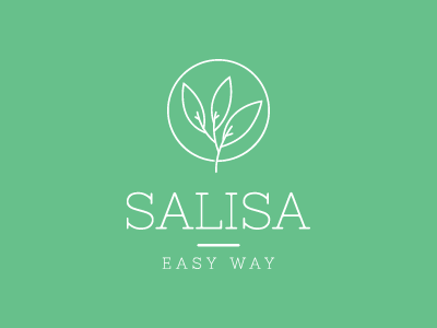 Salisa brand herbal identity leaf logo nature