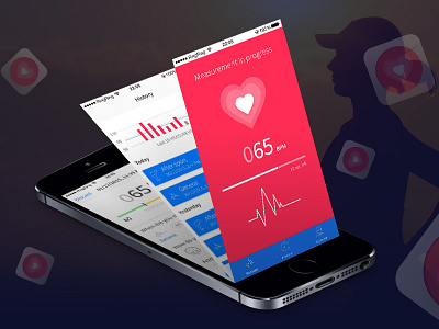 VPulse app design flat heart ios sports ui ux workout