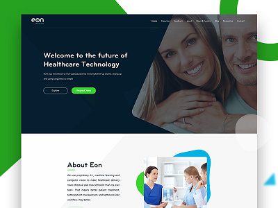 Eon Shot clean design gradient healthcare homepage interface landing minimal product testimonial ui web