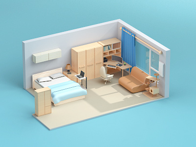 My Home 1/4 bed c4d clean home