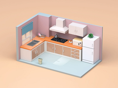 My Home 3/4 3d c4d home kitchen product product design product design room