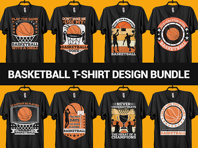 BASKETBALL T-SHIRT DESIGN BUNDLE