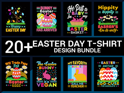 EASTER DAY T-SHIRT DESIGN BUNDLE appreal clothing easter day t shirt design bundle fashion illustration shirt design t shirt design typography