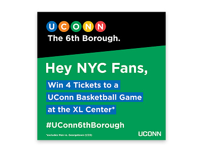 #UConn6thBorough Social Media color blocking uconn