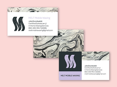 Melt Mobile Waxing business cards marble melt