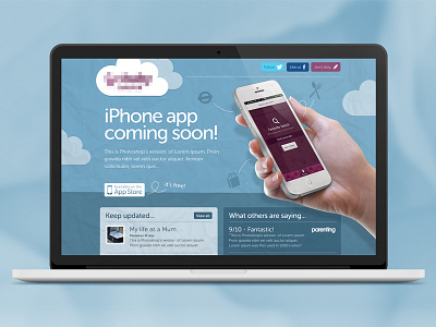 App Website app baby blue colourful friendly hand ios iphone mother purple responsive web website