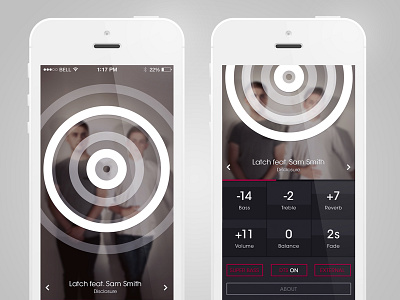 Music Visualiser app dark ios ios7 iphone music red ui ux visualiser
