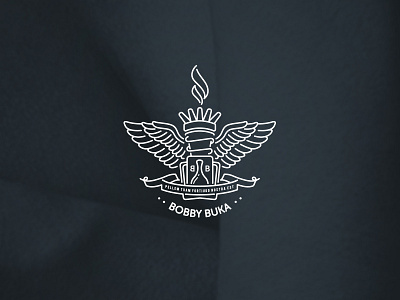 Bobby Buka Crest banner brand branding crest hand drawn illustration illustrator logo wings