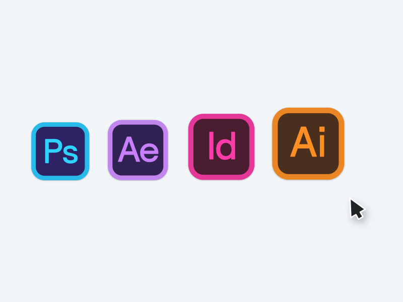 Adobe Icons adobe dock icons mac magnify motion zoom