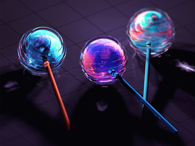 Marble Lollipops 3d candy cinema 4d glow lollipop marble photoshop realism shine skeuomorphic sweets