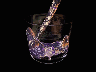 Scotch 3d cgi cinema 4d crystal glass iridescent liquid render