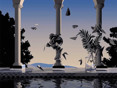 Pillars animation c4d cgi cinema 4d loop motion graphics perfect loop pillars reflection render