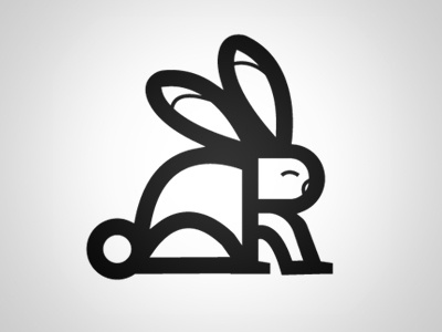R for Rabbit animal illustration illustrator letter r rabbit typography