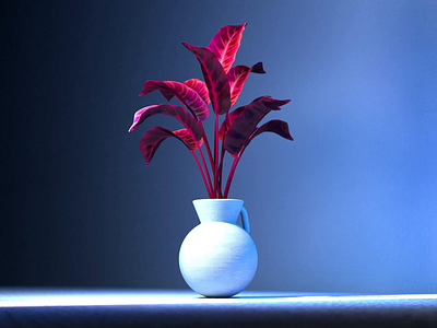 Which size vase do you need? 3d animation blue c4d cgi cinema 4d illustration leaves morphing motion plant plants pottery vase