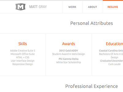 Portfolio Resume design portfolio responsive web design