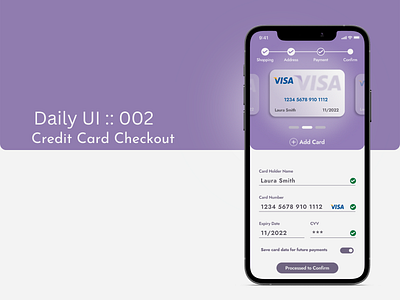 Daily UI :: 002 | Credit Card Checkout