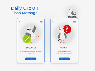 Daily UI : 011 | Flash Message 100 day challenge dailyui day011 error flash message success ui ui challenge