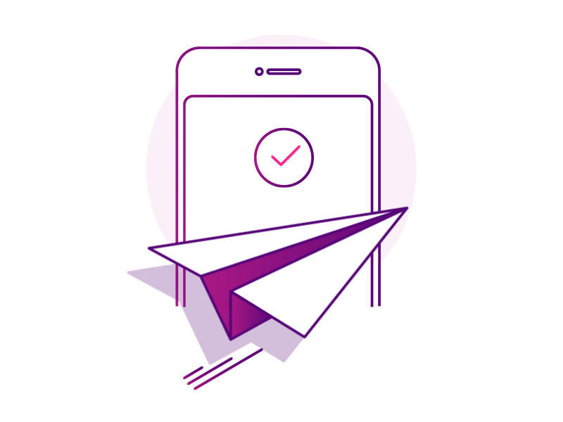 Purple paperplane