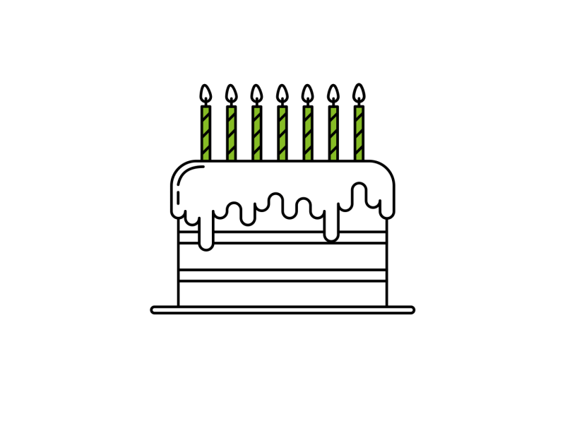 Birthday Cake animation birthday cake candles design fire layers motion outlines strokes